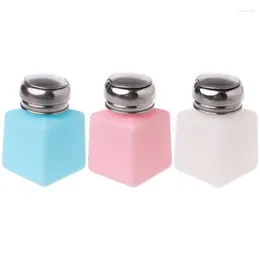 Storage Bottles Portable Push Down Dispenser Bottle Plastic Square Press Pumping One For Touch Remover Empty 2 Col