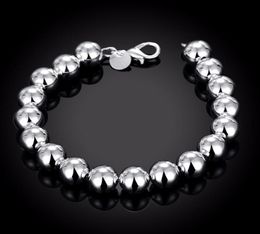 Bangle Fashion Jewellery 925 Pure Silver Plated Charm 10MM Solid Buddha BeadsHollow Beads Bracelets Gift Bag H1363492697