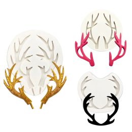 Moulds Christmas Reindeer Horn Silicone Sugarcraft Mould Resin Tools Cupcake Baking Mould Fondant Cake Decorating Tools