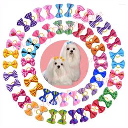 Dog Apparel 10pcs Pet Puppy Cat Hair Bows With Rubber Bands Grooming Accessories For Small Dogs Supplies