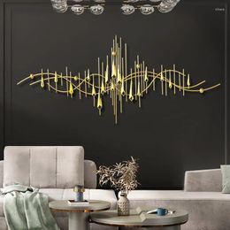 Decorative Figurines Light Luxury Living Room Sofa Background Wall Metal Pendant Bedroom Decoration Wrought Iron Hanging Mural