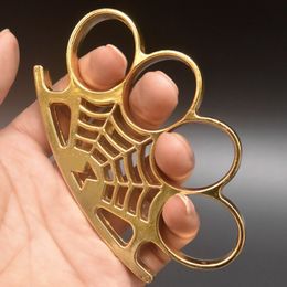 Spiderweb Brass Knuckle Duster Boxing Knuckle Outdoor Window Breaking EDC Tool