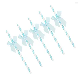 Disposable Cups Straws 30 Pcs Birthday Cake Decorations Paper Beautiful Drinking Bow-tie Party Supplies