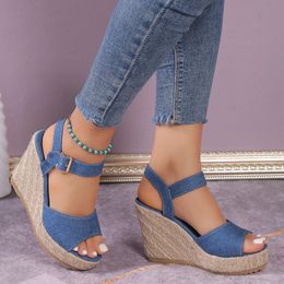 Espadrilles Wedge Womens Sandals Summer 2024 Womens Comfortable Casual Shoes Party Sandals Zapatillas Mujer Verano 240426