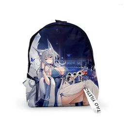 Backpack Hip Hop Azur Lane School Bags Travel Boys Girls Cute Small 3D Print Oxford Waterproof Key Chain Notebook Backpacks