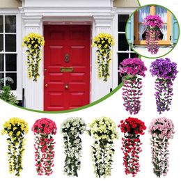 Decorative Flowers Artificial Vines Flower Rattan Fake Plant Violet Vine Balcony Garden Decoration Wall Hanging Floral Home Wedding Party