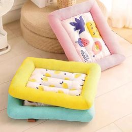 FAST Dog Mat Cooling Summer Pad Mat Universal Pet Bed Ice Pad Dog Sleeping Nest For Dogs Cats Pet Kennel FOR VIP 240411