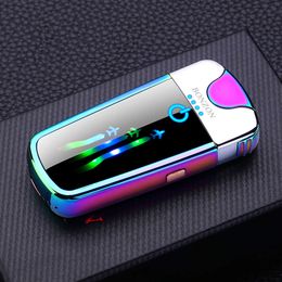 New Arrival LED Game Dual Arc Cigarette Lighter Charging Electric Lighter Windproof Usb Touch Lighter