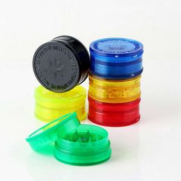 Factory Direct 6 Colours Three Layers Plastic Tobacco Grinder Clear Grinder