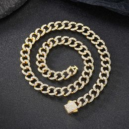 Designer Pendant Necklaces New Cuban Chain Creative Design Sense 11mm Alloy Diamond Hip Hop Necklace