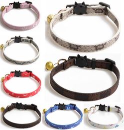 8 Colors Fashion Luxurious Cat Dog Collar Breakaway with Bell Adjustable Safety Kitty Kitten Set Small Designer Dogs Pet Collars P9229241