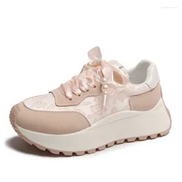 Walking Shoes Tenis Mujer Women Lady High Top Sneakers 2024 Spring Autumn Female Jogging Running Sport Trainers Pink