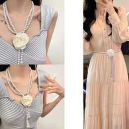 Waist Chain Belts A camellia belt is a must-have belt for womens beaded pendants dresses long dresses and waist belts for leisure and play