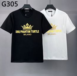 DSQ PHANTOM TURTLE SHORT-SLEEVED Cotton T-shirt with Milano logo PRINT T-SHIRT Mens T Shirts Short Sleeve Tshirts Summer Hip Hop Tops Tees Streetwear | 5667