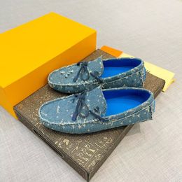 Echte Kuhleder -Herren -Slipper modehändige Moccasins Leder Luxus Designer Männer Flat Blue Slip auf Herren Bootsschuh Plus Größe Akjhyr000001