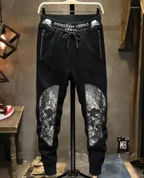 Men's Pants Brand Sport Rhinestone Size M- 2XL Men Summer Casual Fashion Cotton Male Pant