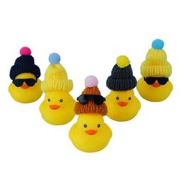 Baby Bath Toys 15 Pcs Cute Mini Rubber Ducks with Sunglasses/ Glasses Hat Bathtub Toy Baby Bath Toys Party Gift Children Room Car Decorations