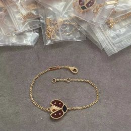 Famous designers design gorgeous bracelets for women Single Flower Ladybug Bracelet Rose Gold Advanced with common vnain