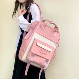 Backpack Rucksack Women Shoulder Bags For Teenagers Unisex Multi-Pocket Laptop Girls Solid Colour School Bag