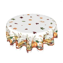 Table Cloth Autumn Pumpkin Round Tablecloth Farmhouse Rustic Polyester Kitchen Dining Room Party Decorations Harvest