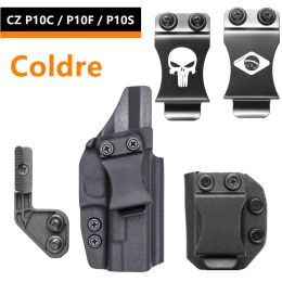 Holsters Kydex Internal Holster for Cz P10c P10f P10 C F S Compact Full Size Red Dot Optic Concealment Steel Clip Claw Concealed Carry