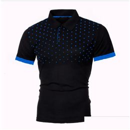 Men'S Polos Mens S Shirt Tennis Dot Graphic Plus Size Print Short Sleeve Daily Tops Basic Streetwear Golf Collar Business 230609 Drop Dhlyk