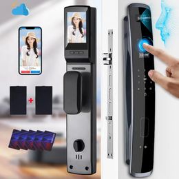 3D Face Recognition Intelligent Lock Remote Video Call Fingerprint Password Digital Door Electronic 240415