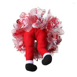 Decorative Flowers Elf Leg Wreath Christmas Decoration Xmas Tree Hanging Portable Half Body