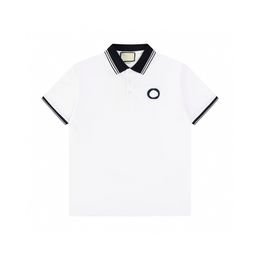 herrpolo skjorta designer polos skjortor för man mode fokus broderi orm strumpor små bin tryck mönster klädkläder tee svart och vit herr t -shirt a8