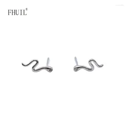 Stud Earrings Snake Silver Plated Cubic Zirconia Animal For Women Men Simple Earring Fashion Jewellery Unisex Accessorie 2024