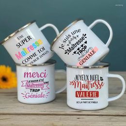 Mugs Merci Super Maitresse Print Mug Original Breakfast Cups To Sublimate Kids Cup Of Coffee Stainless Steel Kawaii Drinkware Bar