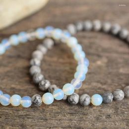 Charm Bracelets Long Distance Relationship 6mm Mala Beads Beaded Bracelet For Couples Gift
