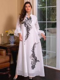 Ethnic Clothing Ramadan Muslim Party Dress Women Abaya Sequins Lantern Sleeve Dubai Islam Long Robe Vestidos Largos Djellaba Kaftan 2024