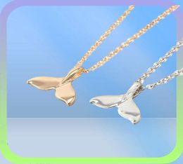 Fashion Choker Necklace Jewelry Vintage Simple Whale Fishtail Dolphin Tail Charm Pendant Chain Necklace For Femme Men Bijoux250U7862280