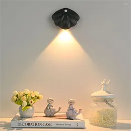 Wall Lamp Rechargeable Smart Led Human Body Sensor Light Night Lights Wiring-Free Magnetic Indoor Door Number