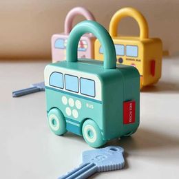 Baby Bath Toys Children Educational Toys Kids Learning Lock with Keys Car Numbers Matching Counting Montessori Math Teaching Lock-Picking Toy