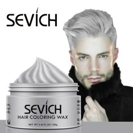 Colour Sevich Temporary Hair Colour Wax Men Diy Mud Onetime Moulding Paste Dye Cream Hair Gel for Hair Colouring Styling Silver Grey 120g