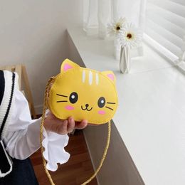 Children Mini Coin Purse Wallet Cartoon Cat Princess Girl Handbags Fashion PU Leather Kids Shoulder Crossbody Bags Baby Backpack 240425