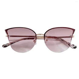 Sunglasses Retro Vintage UV Big Butterfly Shape Semi Rimless Shades Daily Use For Women And Girls