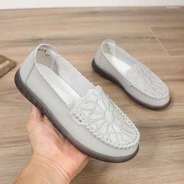 Casual Shoes Spring Autumn Genuine Leather Handmade Slip On Loafers Women Flats Oxford Woman Soft Comfortable