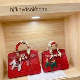 Designer berkinss Bags 30 Just the Same Crocodile Pattern Platinum Handbag the Latest Litchi Pattern Star the Same Model Every Gi KK63