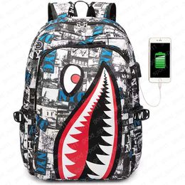 Designer Sprayground Backpack New Specialized Childrens School Bag Student Shark Personalized Print Large Capacity Lightweight Casual Minimalist Bag 197