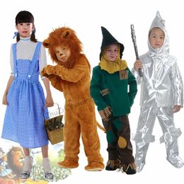 Dorothy Scarecrow Tinman Wizard Lion Costume Baby Kids Animal Birthday Party Halloween Cosplay Costumes Role Play Jumpsuit 240426