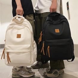 Backpack Woman Man Nylon Solid Color Vintage Travel Laptop Rucksack 2024 School Bag For Teenage Girls Boys High Quality