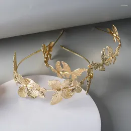 Hair Clips Bride Decoration Alloy Butterfly Headband Creative Golden Out Po Shoot Accessories