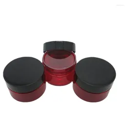 Storage Bottles 60 X 30g Red Empty Portable PET Skin Care Cream Jar With Plastic Lids Insert 1oz Cosmetic Container