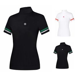 womens golf wear 2024 Summer Breathable Golf Polo T-shirts Women Short-sleeved Slim Shirts Casual Sports Tops Golf Clothing 240419