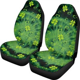 Car Seat Covers Watercolor Dye Green Leaves Tie 2 Pcs Auto Front Protector Full Wrap Bucket Cover One Size