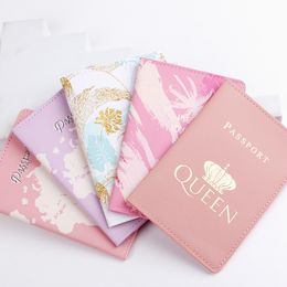 Cross-border New Product Color Printed Pu Leather Passport Holder Passport Holder Id Storage Bag Daily Matching Manufacturer Ready Stock