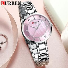 CURREN Women Watch Waterproof Top Brand Luxury Silver Female Clock Stainless Steel Band Classic Bracelet Ladies Wristwatch 9051 240426